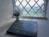 Memorial plaque to Alfred Wainwright in Buttermere church
